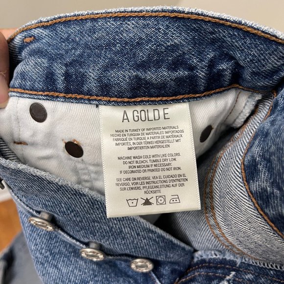 AGOLDE Straight-fit Denim Shorts In Mid Denim size 24 - Picture 5 of 8